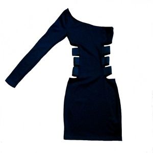 5th Culture Black Band Aid One Sleeve Dress XS